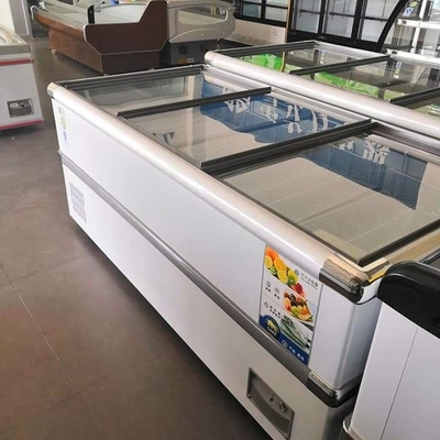 Large Capacity Glass Door Display Cabinet Commercial Horizontal Fresh Keeping