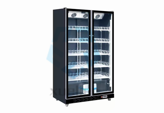 Air Cooling Two Door Glass Display Fridge