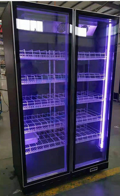 Air Cooling Two Door Glass Display Fridge