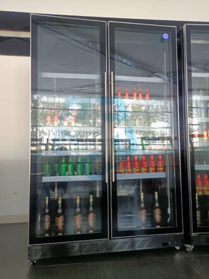 Air Cooling Two Door Glass Display Fridge