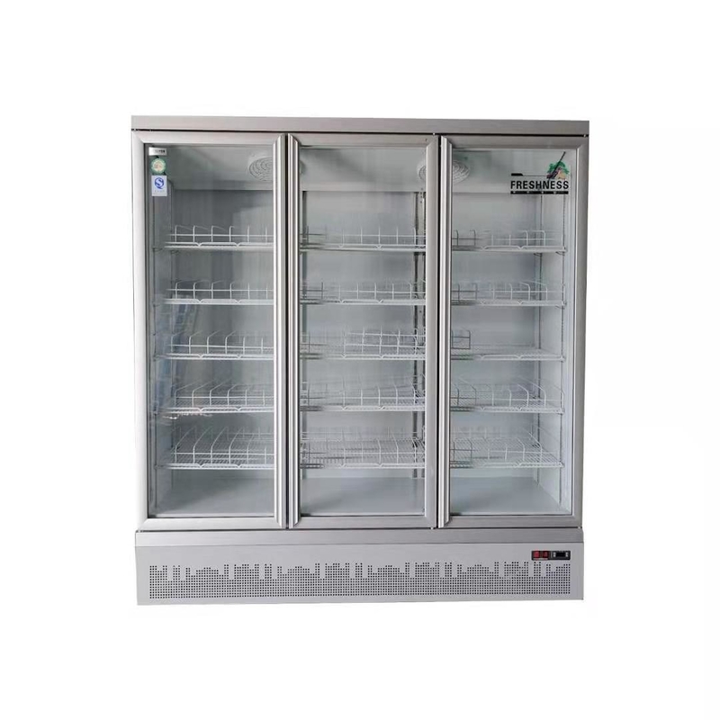 Beverage Glass Door Display Freezer Air Cooled For Supermarket Restaurant Store